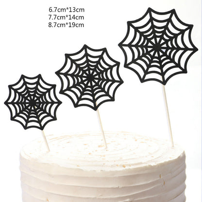 Cake Decoration Spider Spider Web Spider Plugin Children's Birthday Cake Insert Card
